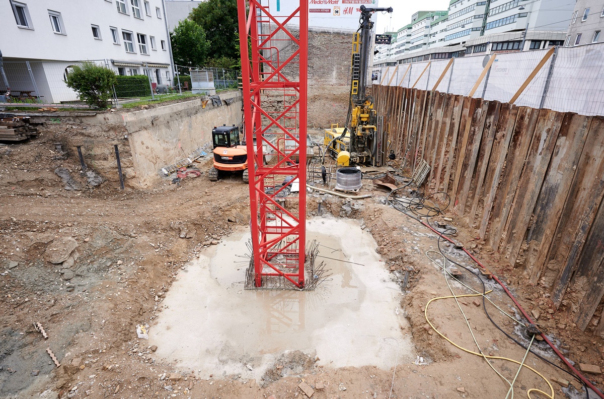 Kranfundament aushärten