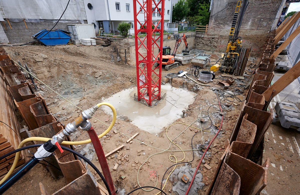 Kranfundament aushärten